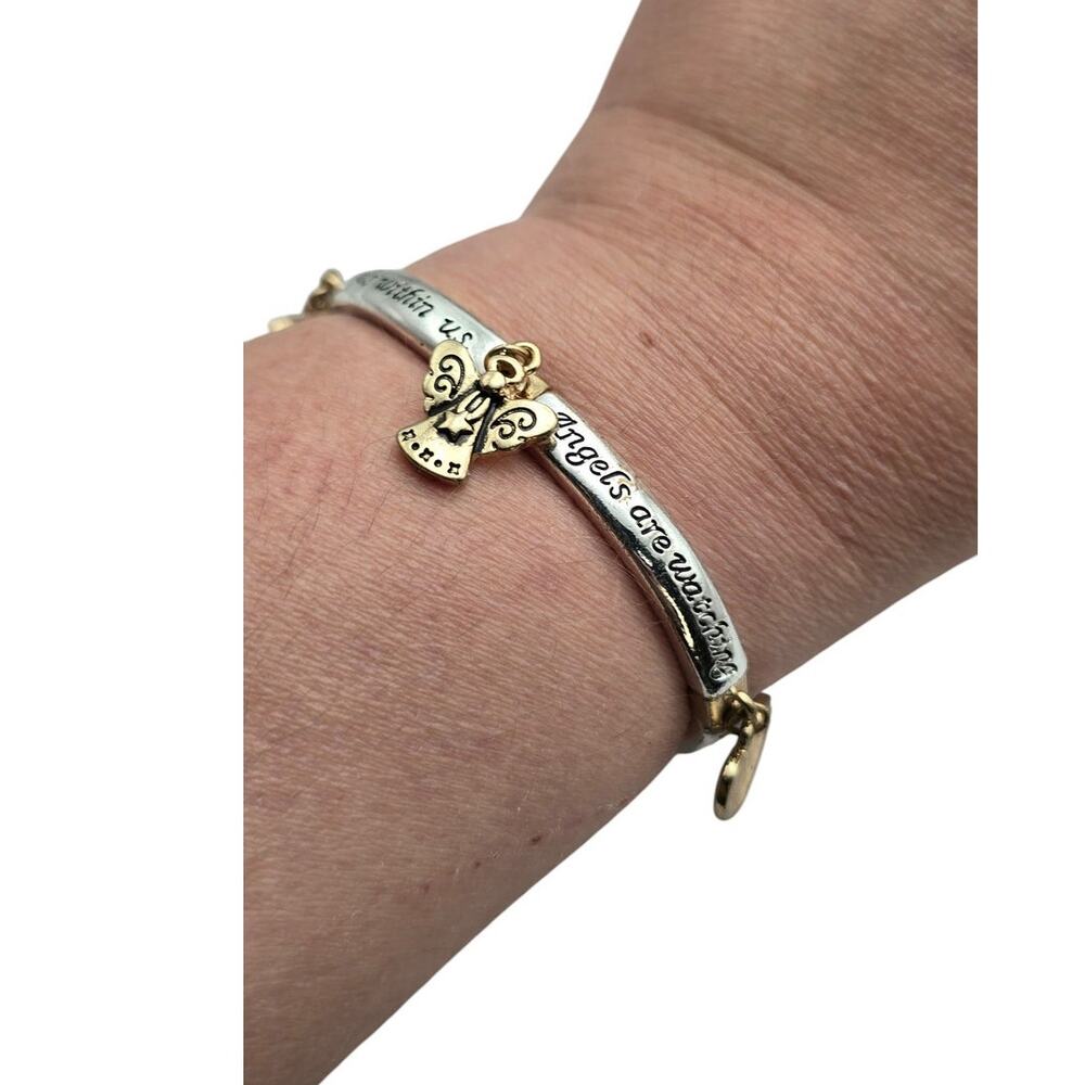 Angel Charm Stretch Bracelet Inspirational Quote Gift of Comfort & Protection